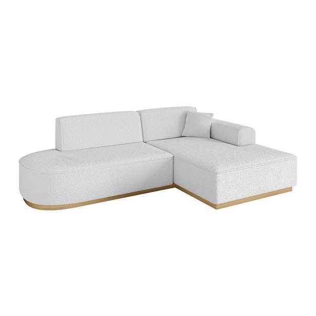 ALTDECOR ROHOVÁ SEDAČKA s otomanem, pravá IREA-L1-v2 232x165x80 Bílá Buklé