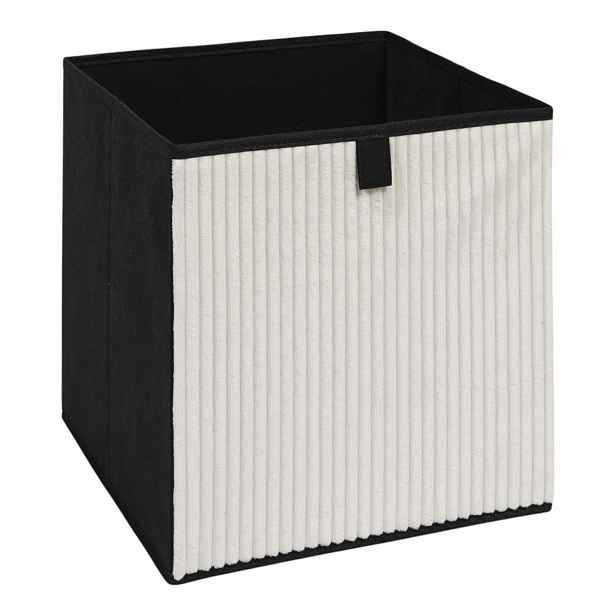 HowHomely Úložný box CORDUROY 30x30 cm krémový/černý