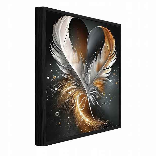 Obraz V Rámu Černé Loftové Pero Do Předsíně Obývacího Pokoje Ložnice 60x40