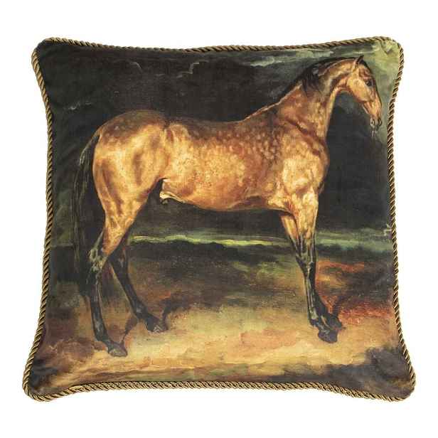 Sametový polštář s motivem koně - 45*45*10cm Mars & More