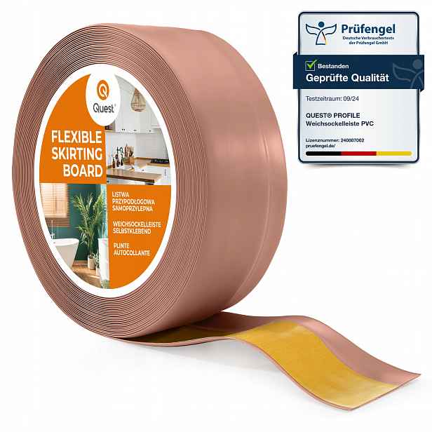 samolepicí Pvc soklová lišta 50x20mm starorůžová 15 m, flexibilní