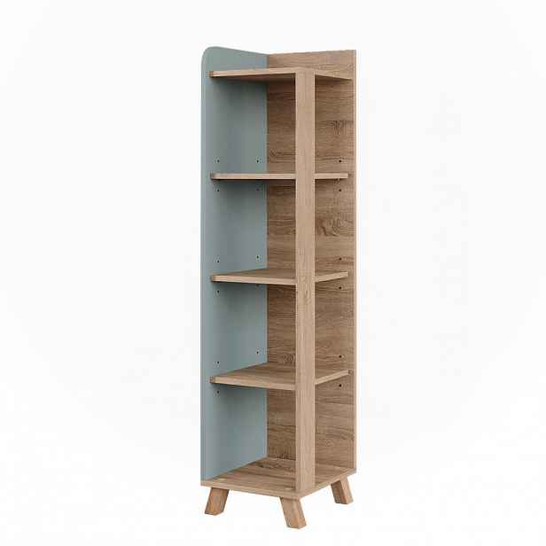 Vicco KOUPELNOVÁ POLIČKA Karen Sonoma/modrá 30 x 128 cm se 4 přihrádkami