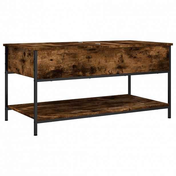 vidaXL Konferenční stolek kouřový dub 100 x 50 x 50 cm kompozit a kov
