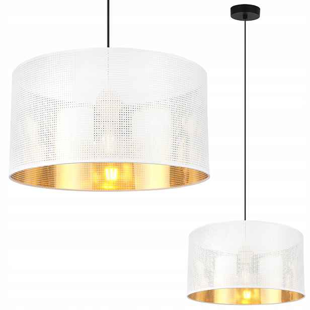 Závěsná Stropní Lampa Lustr Bílo-zlatá Do Obývacího Pokoje Ložnice Jídelny 35 CM