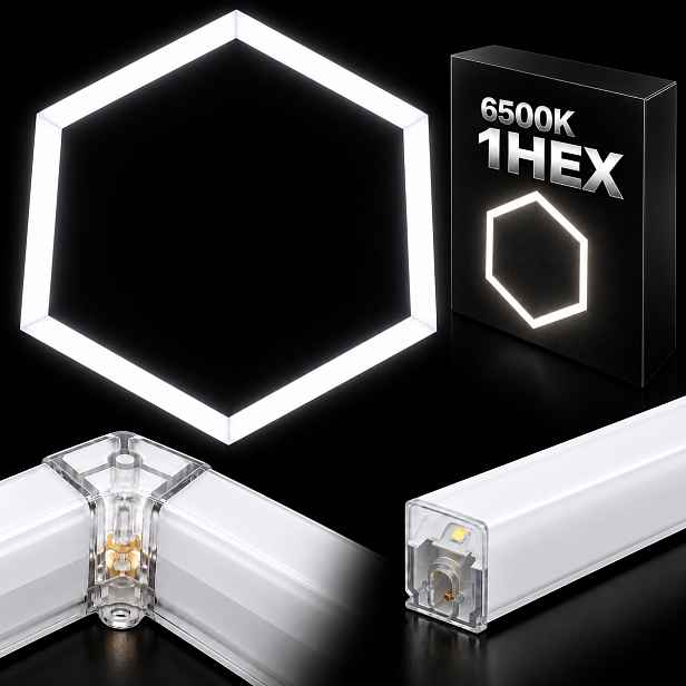 Bílý Led panel jeden medová plástev 42W 6500K 92x79 Cm garáž HEX1