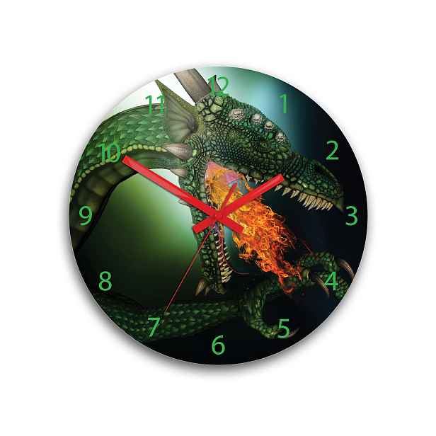 ModernClock Dětské nástěnné hodiny Ami Dragon 30 cm vícebarevné