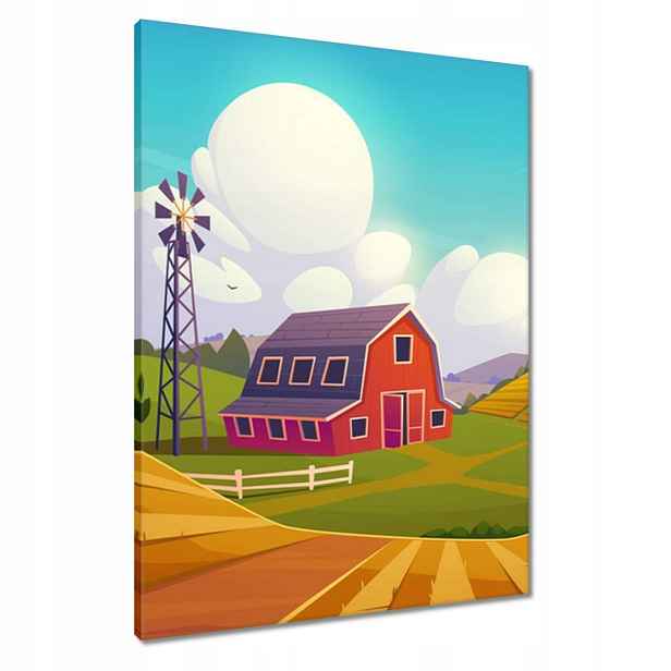 Obrazy 60x80 Farma v krásné venkovské scenérii