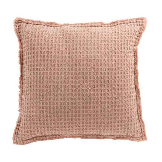 Růžový bavlněný vaflový polštář Waffle - 50*50 cm J-Line by Jolipa