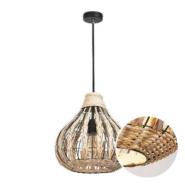 Závěsná lampa Rattan Béžová E27 40W Tropická Zahara Rabalux