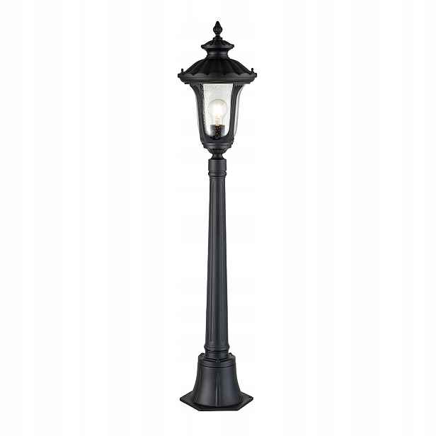 Stojací venkovní zahradní lampa klasická černá skleněná 115 cm Elstead