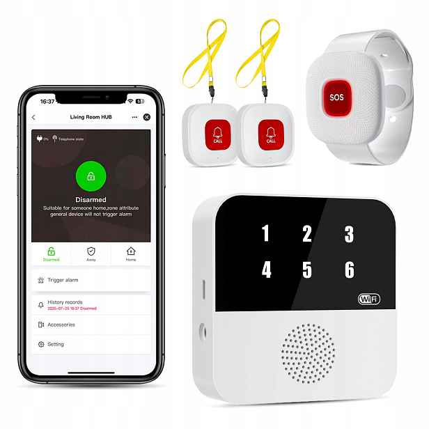 Tlačítko Sos WiFi pro seniora Alarm Oznámení Telefon