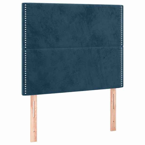vidaXL Čelo postele tmavě modré 100x5x118/128 cm sametové