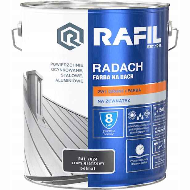 Barva 10L šedá grafitová Ral 7024 polomatná Rafil