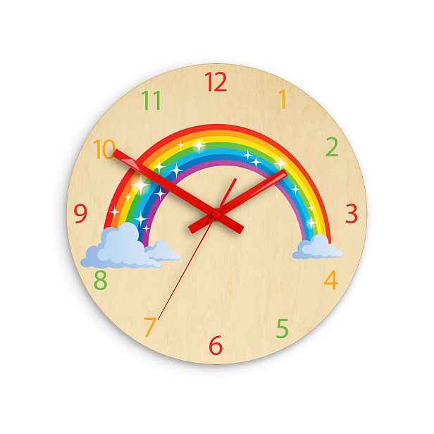 ModernClock Dětské nástěnné hodiny Ami Duha 30 cm vícebarevné