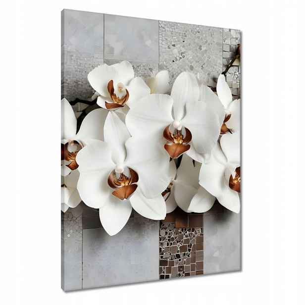 Obrazy 60x80 Bílé orchideje a mozaika