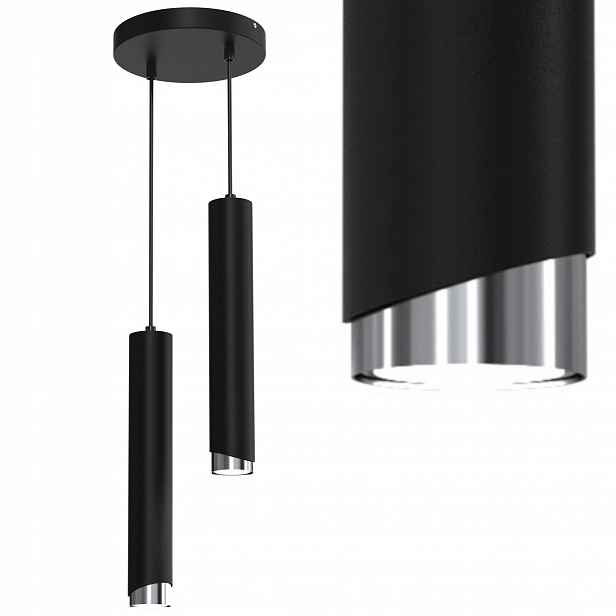Závěsná Lampa Reflektor Spot Černý Chrom Led GU10 Polská Lampa