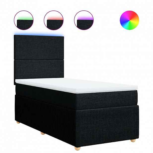 vidaXL Box spring postel s matrací černá 90x190 cm textil