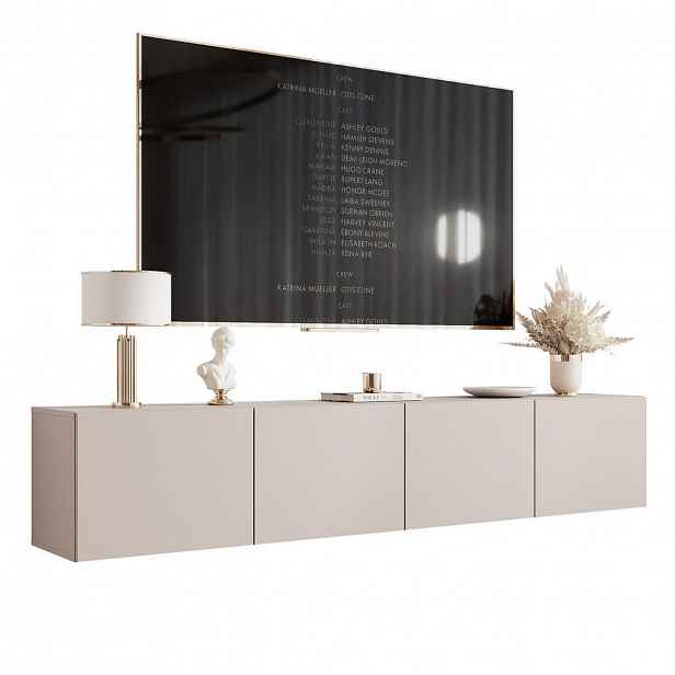 Idohome ZÁVĚSNÁ TV skříňka ANGEL 200 cm s osvětlením KAŠMÍROVÁ