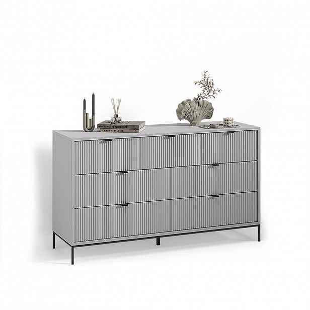 Livinity® KREDENC Aterno Šedá 42 x 81 cm se 7 zásuvkami