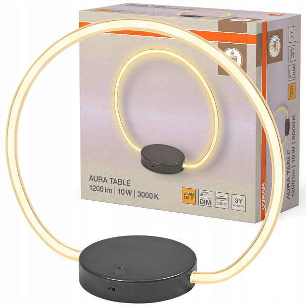 Stolní Led stolní lampa 10W 3000K Šedá Dotyková stmívatelná Usb Osram