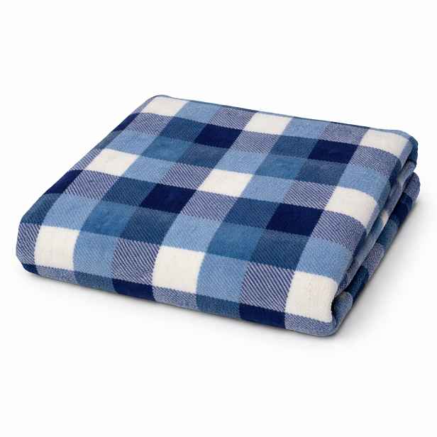 TOP Mikroplyšová deka Premium 150x200 Modré káro