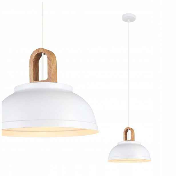 Závěsná stropní lampa Danito Bílá Dřevo E27 Ocel Moderní design Italux