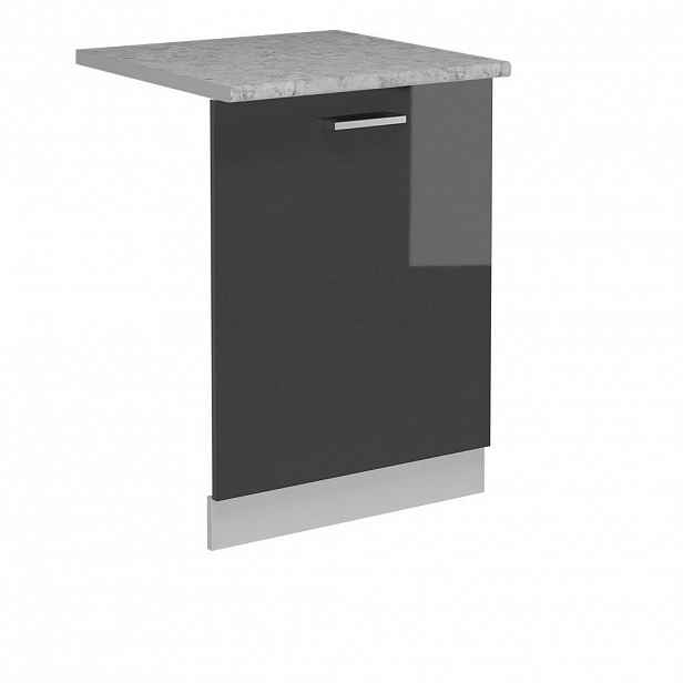 Vicco ČELNÍ PANEL MYČKY R-Line Antracitový vysoký lesk 60 cm s pracovní deskou