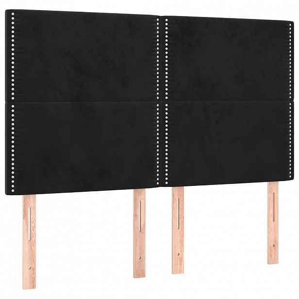 vidaXL Čelo postele černé 144x5x118/128 cm sametové