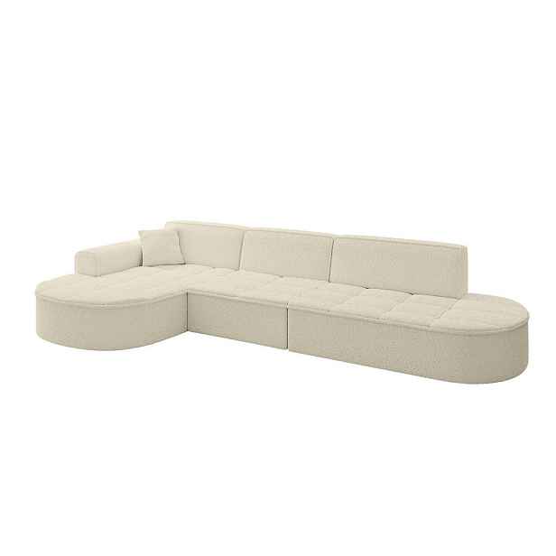 ALTDECOR ROHOVÁ SEDAČKA s otomanem, levá TARO-L2 328x171x79,5 Béžová Buklé