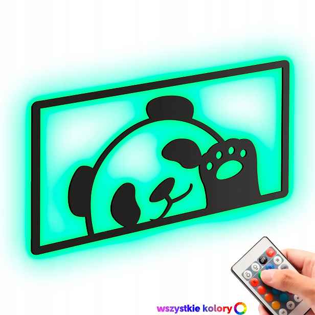 Dřevěný 3D obraz Panda Nástěnná Dekorace Dárek Noční Lampa Led