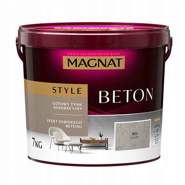 Magnat Style Beton 7kg B02 Šedá Hotová Dekorativní Omítka