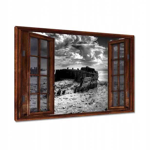 Obrazy 120x80 Černobílá fotografie lodí