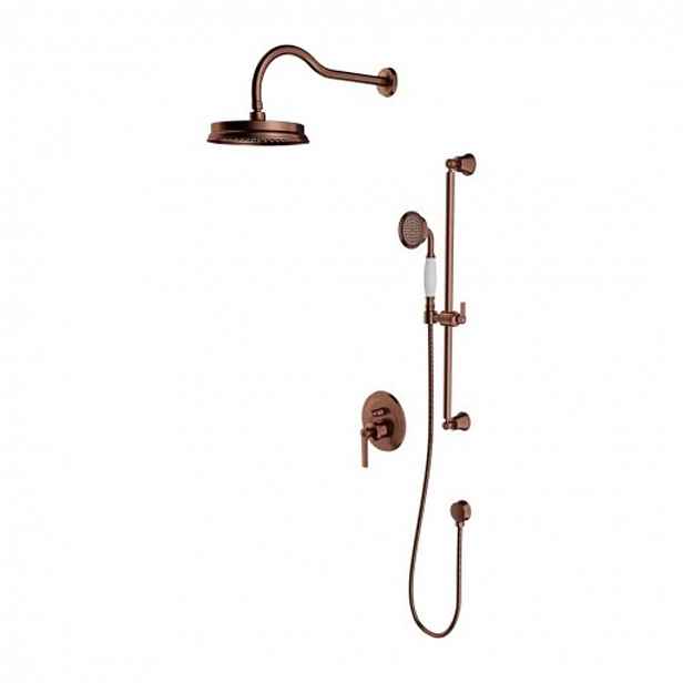 OMNIRES Armance - Sprchový set s baterií pod omítku, s tělesem, průměr 22,5 cm, kartáčovaná měď SYSAM20ORB