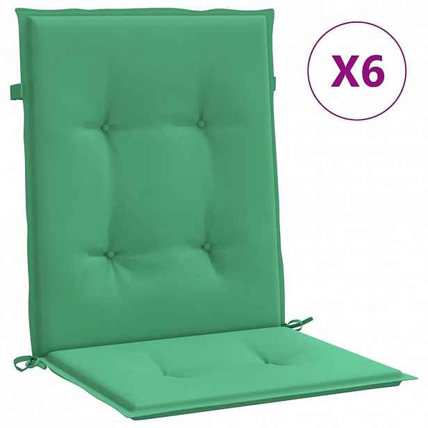 vidaXL Podušky na židli nízké opěradlo 6 ks zelené 100x50x3 cm oxford
