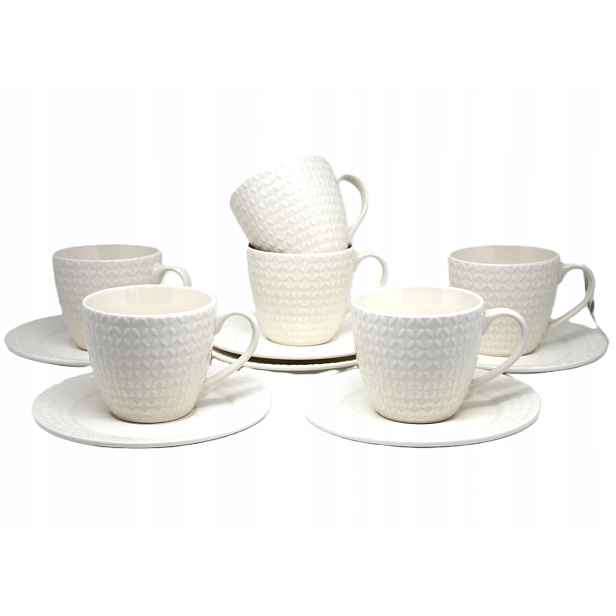 Šálky 6+6 sada 200 ml jako dárek sada porcelánu káva čaj