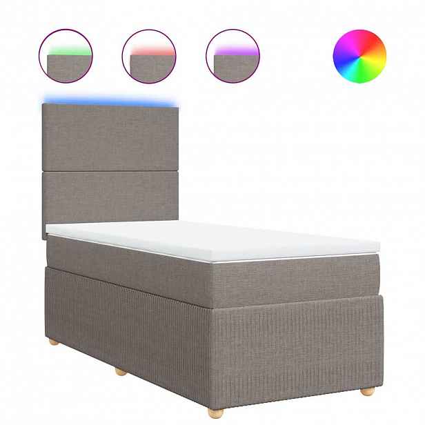 vidaXL Box spring postel s matrací taupe 90x190 cm textil