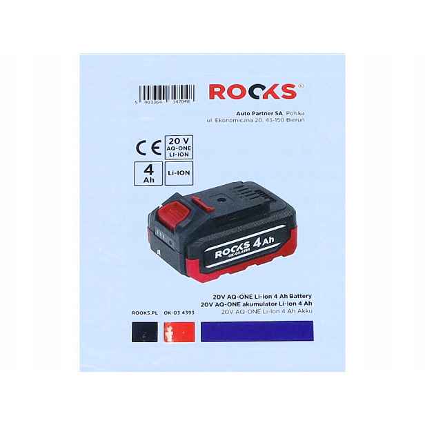 Rooks 20V Aq-one Akumulátor Li-ion 4 Ah