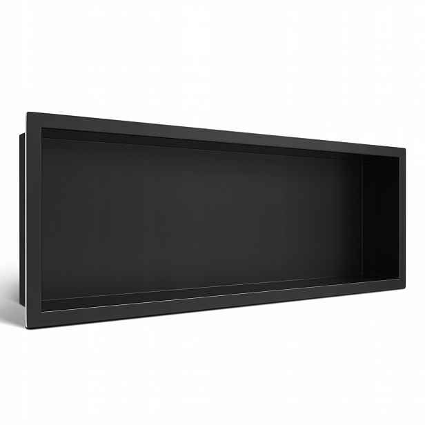 Wall-box One Černý Výklenková police z nerezové oceli, 60x20x10 cm
