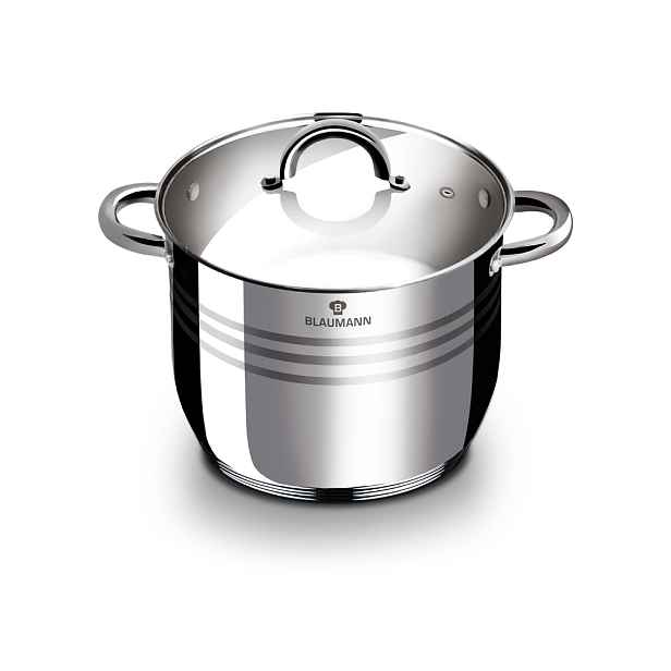 BLAUMANN - Hrnec 30cm nerez a skleněná poklice 15l