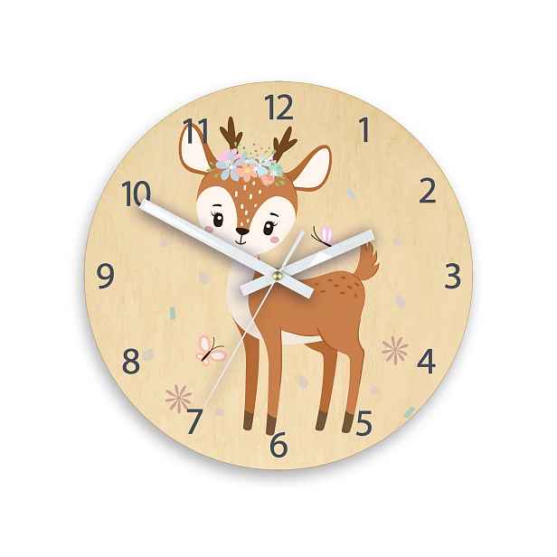 ModernClock Dětské nástěnné hodiny Ami Jelínek s květy 30 cm vícebarevné