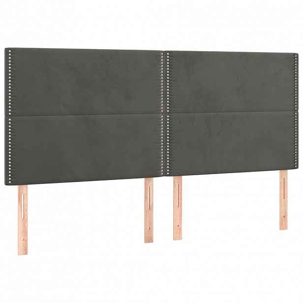 vidaXL Čelo postele tmavě šedé 180x5x118/128 cm sametové