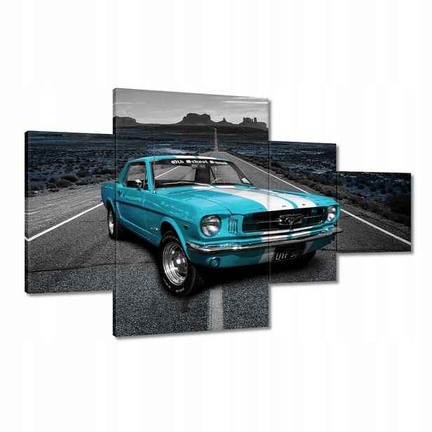 Obrazy 130x80 Modrý Ford Mustang