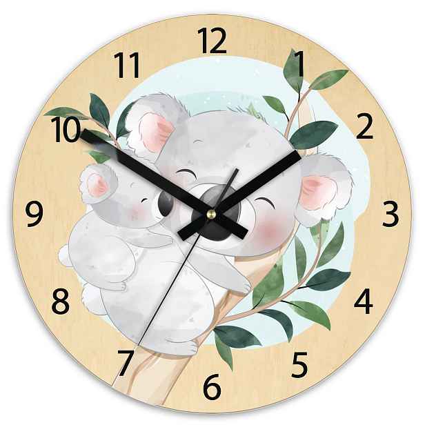 ModernClock Dětské nástěnné hodiny Ami Koala 30 cm vícebarevné II