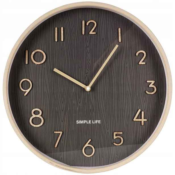 Nástěnný hodinový stroj Vilde 38 cm Kulatý Šedá Mdf deska Klasický styl