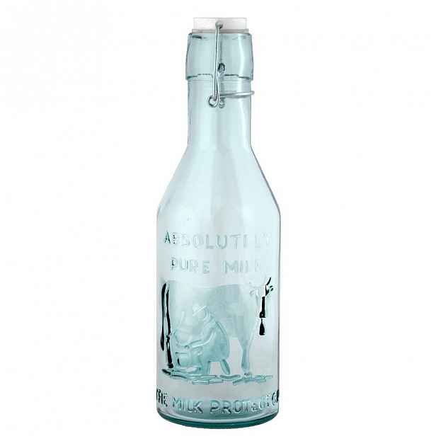 Skleněná láhev z recyklovaného skla na mléko Ego Dekor Authentic, 1 litr