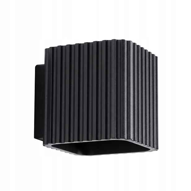 Sollux Lighting nástěnné svítidlo Riff černé rýhované čtvercové nahoru a dolů 1xG9 8W