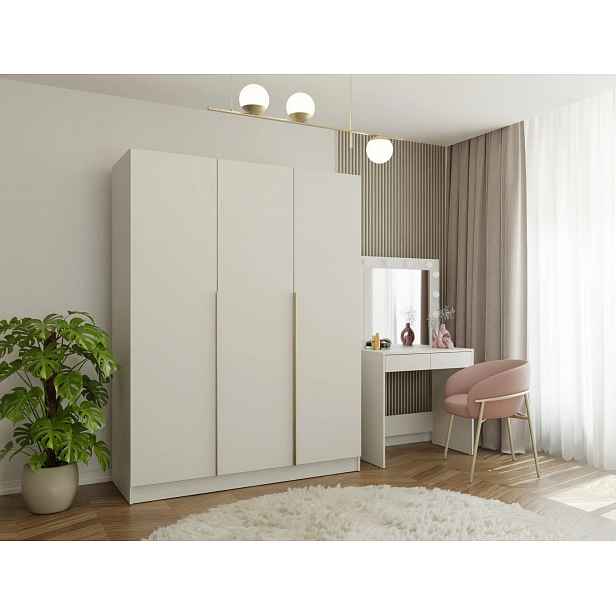Třídveřová šatní skříň 150 cm CELARI - kašmír