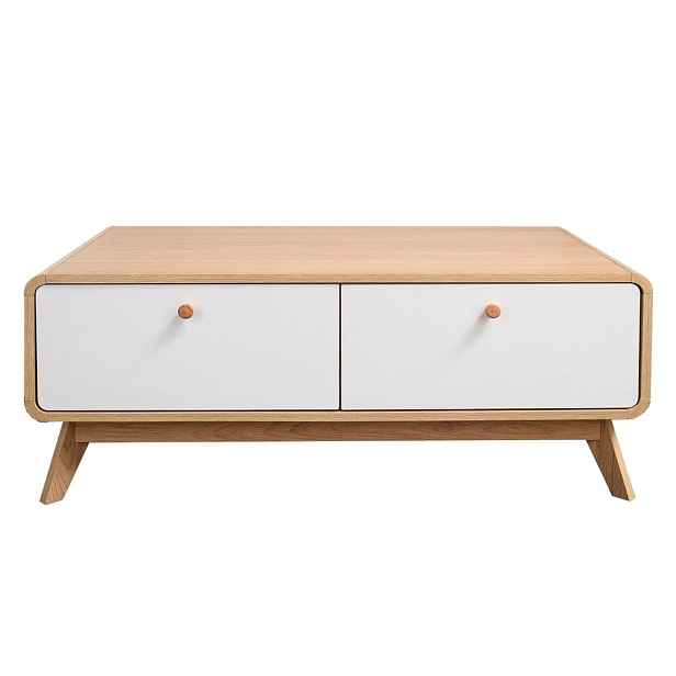 TV stolek v dekoru dubu v bílo-přírodní barvě 100x40 cm Caitlin – Støraa