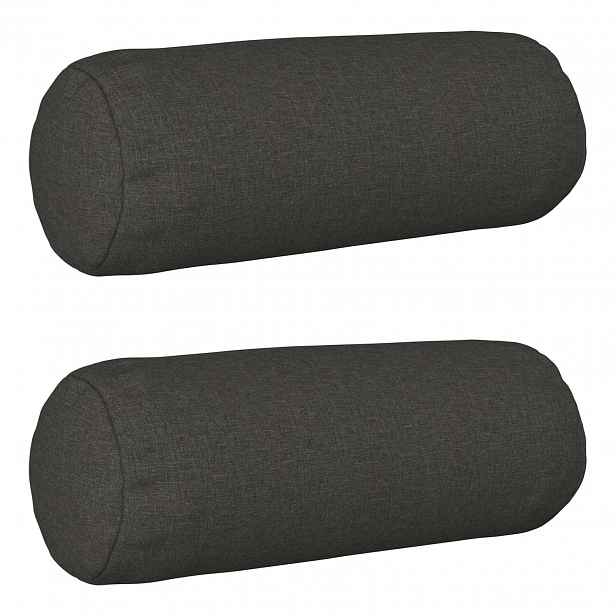vidaXL Povlak na polštář 2 ks HEERLEN Tmavě šedá Ø 15 x 40 cm Textil