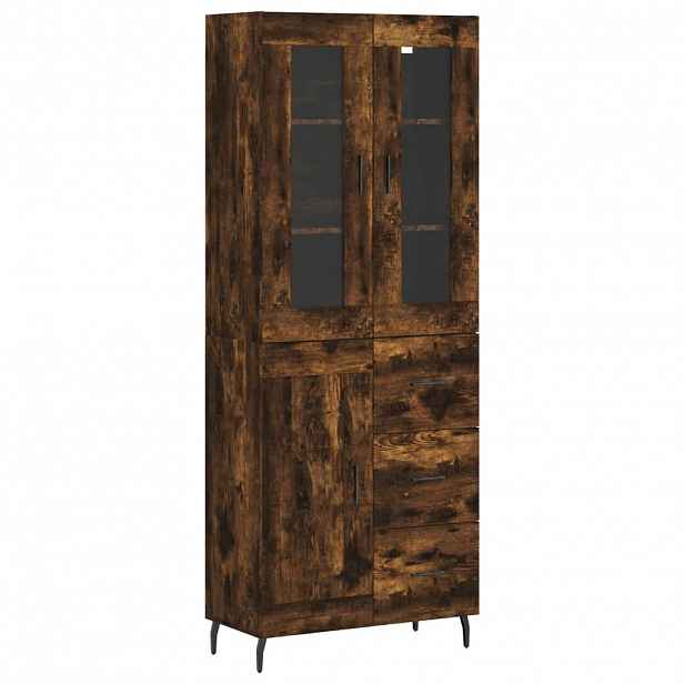 vidaXL Skříň highboard kouřový dub 69,5 x 34 x 180 cm kompozitní dřevo